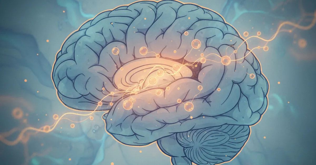 Brain illustration with glowing neural pathways representing dopamine recovery after quitting alcohol